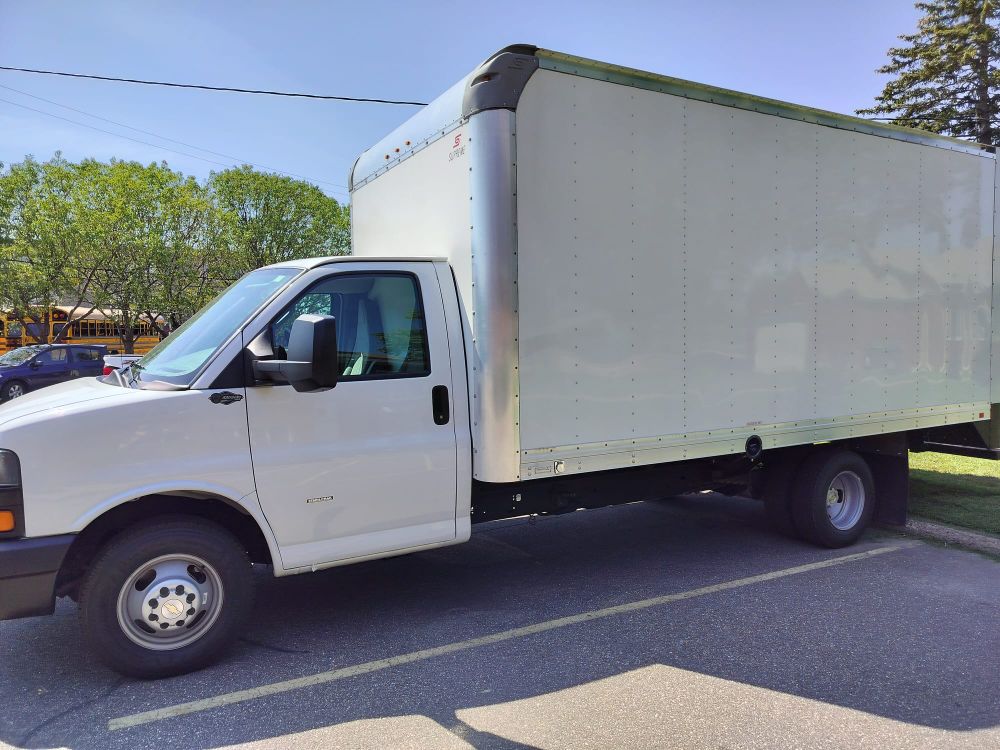 The Spotless Lamb, a 16-foot white box truck